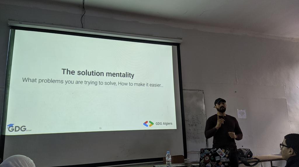 azzeddineCH_'s tweet photo. On the highway to @GDG_Algiers @AlgiersWTM #GDGSchool๐ฅ
Just couldn't miss out being with a group of awesome individuals to exchange thoughts about software engineering best technical and soft skills.
Thanks to the team and a special greetings for our event manager @am__redha ! https://t.co/xS912ligoh