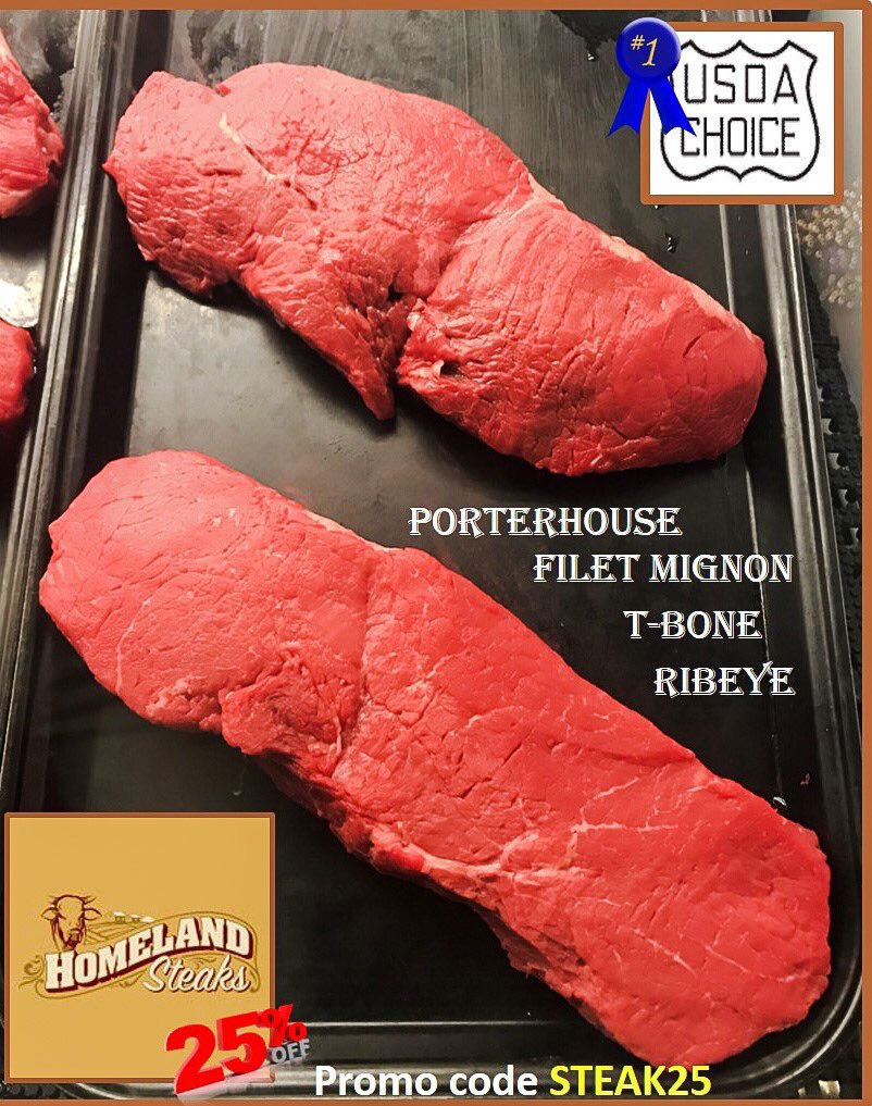 SteaksHomeland's tweet photo. Homeland Steaks is a cut above the rest!🥩👏
👨🏽‍🍳Angus naturally cooks to a tender meat from the marbling.  We celebrate a blue-ribbon experience for our fellow steak-lovers.🐂🇺🇸

🤑Save 25% today with code Steak25.
Simply ✍🏻 Steak25 at checkout!
👇🏼
https://t.co/CWz9P93lNg
#steak https://t.co/AzuHo5RMF9