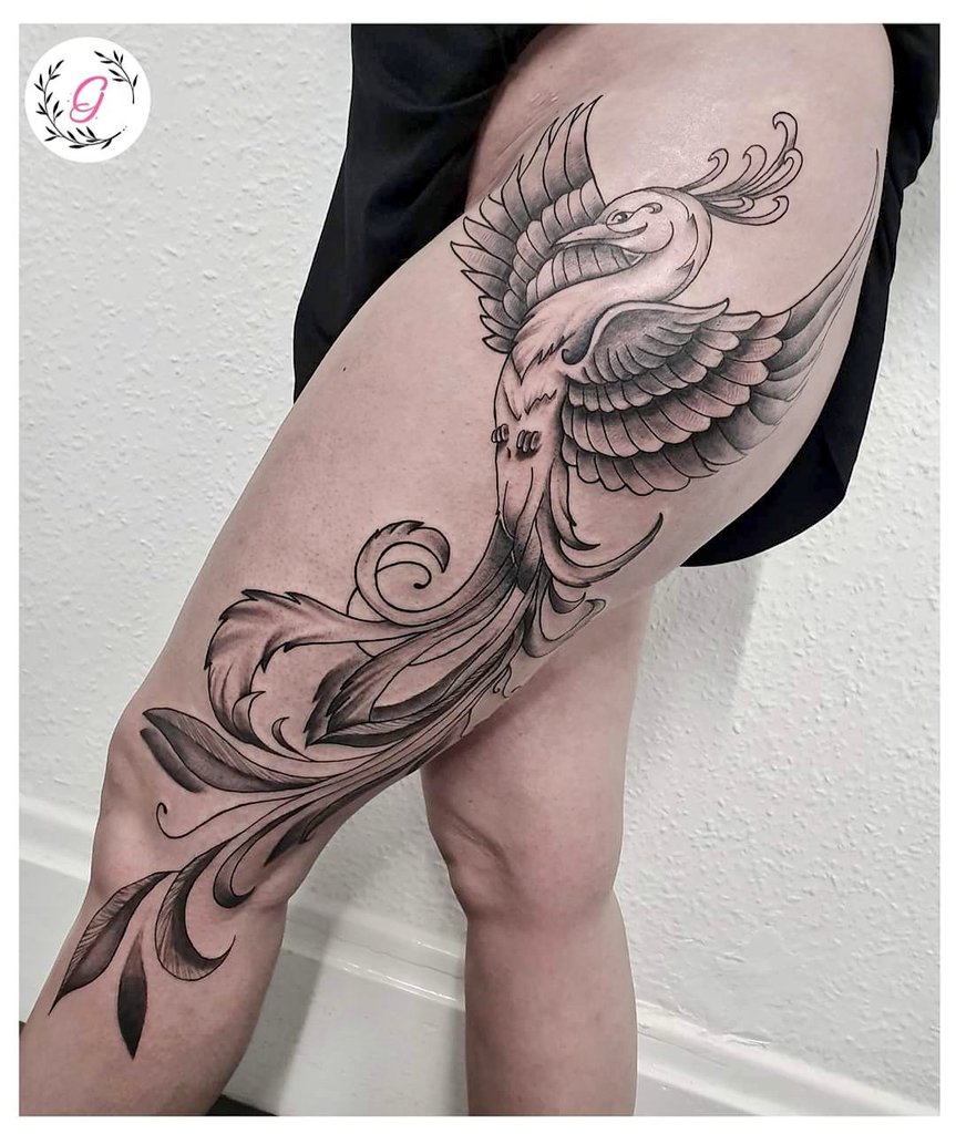 LouizeRobinson's tweet photo. Today's session at Inkspirations - Felixstowe - with Georgia. @butterluxe_uk @SkinandInkMag @inkjecta #ink #tattoo #girlswithink #girlswithtattoos #PHOENIX #legtattoo #butterluxe #skinandink #inkjecta #retweet #share #girlswithtats #phoenixtattoo #thightattoo #dayssession #INKED https://t.co/u95BZqofGS