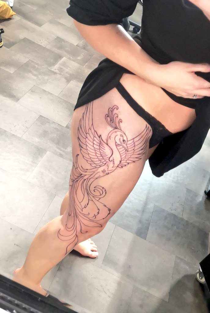 LouizeRobinson's tweet photo. Today's session at Inkspirations - Felixstowe - with Georgia. @butterluxe_uk @SkinandInkMag @inkjecta #ink #tattoo #girlswithink #girlswithtattoos #PHOENIX #legtattoo #butterluxe #skinandink #inkjecta #retweet #share #girlswithtats #phoenixtattoo #thightattoo #dayssession #INKED https://t.co/u95BZqofGS