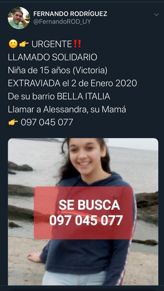 beatrizargimon's tweet photo. Es importante que todos colaboremos a difundir y poder encontrarla!!! https://t.co/8CuK9N0Aww