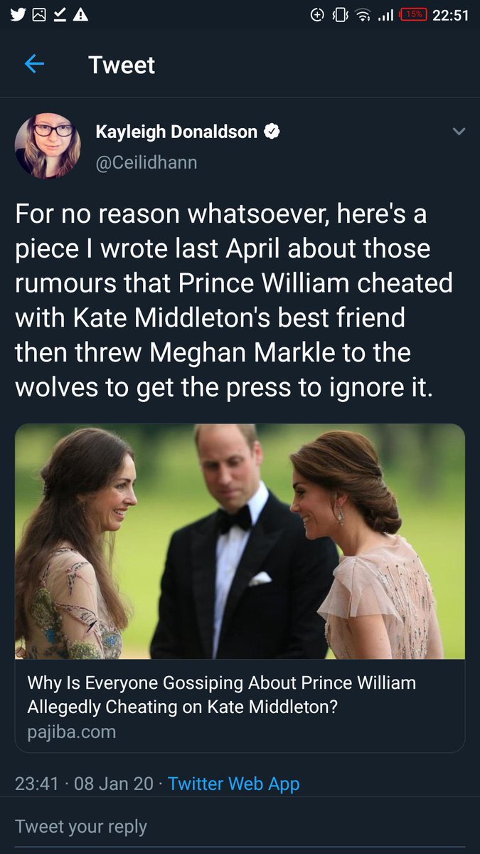 Now considering the press BREATH DOWN Meghan’s neck for closing a car door and eating avocados, the ENTIRE world was asking… why is no one reporting on the affair? Even if it’s just a rumour, surely even just one article would surface. but people caught on