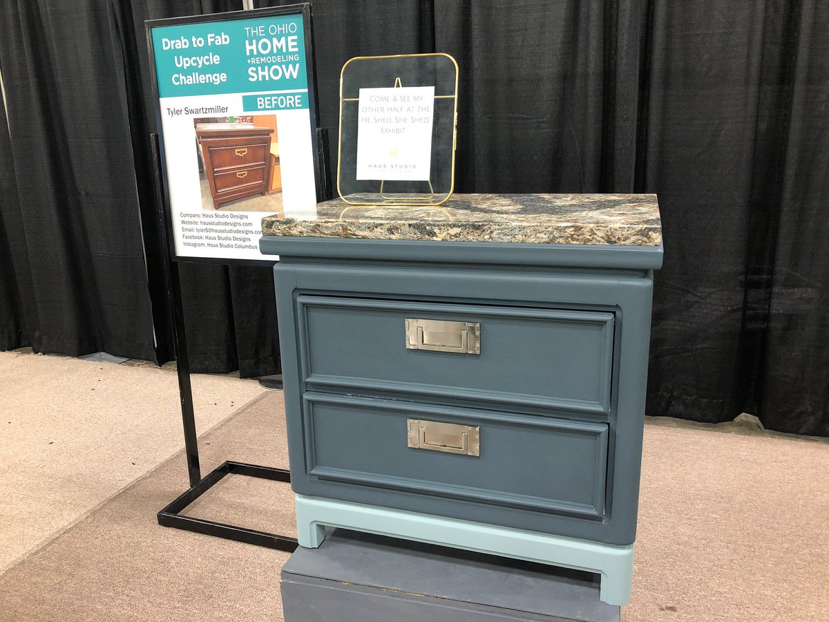 OhioHomeShow's tweet photo. Don’t forget to bid on your favorite “Drab To Fab” upcycle piece! ✨All proceeds will be donated to @habitatmidohio 🔨 Which one would you love to take home?? #ohiohomeshow #drabtofab #upcycledfurniture #habitatforhumanity https://t.co/10vPaK0lQo