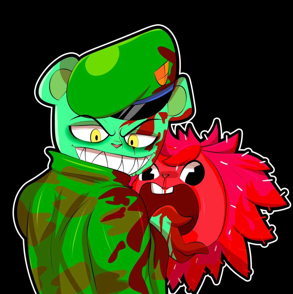 ...patreon.com/Flipsy529 #htf #happytreefriends #flippy #flipqy #flaky #gor...