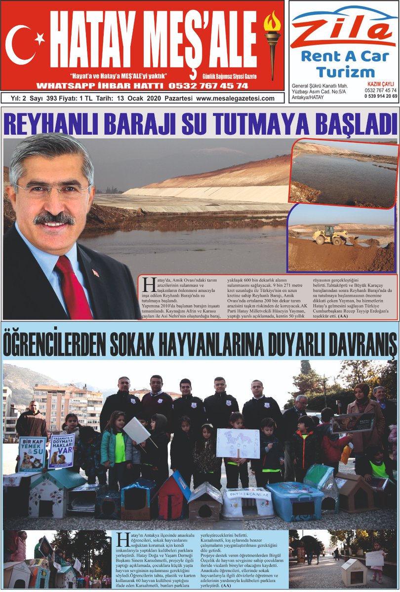 CAYLIKAZIM's tweet photo. 13/01/2020 HATAY MEŞ'ALE GAZETESİ https://t.co/a0SW6U8u3q