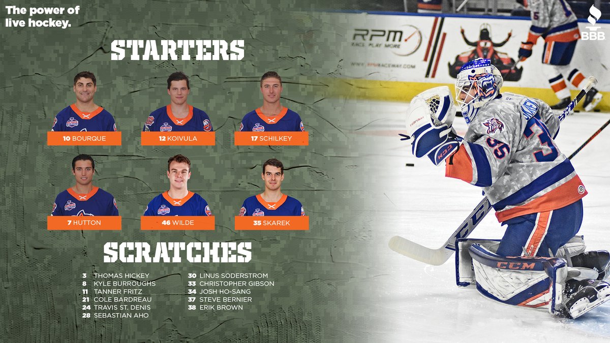 AHLIslanders's tweet photo. Tonight's starters and scratches! 

#BST | #BRIvsCHA https://t.co/vcVjXPKHy3