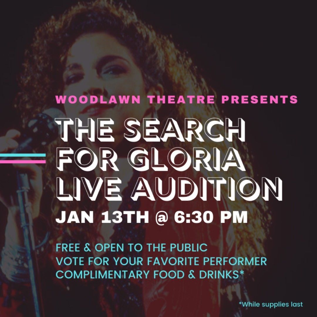WonderTheatreSA's tweet photo. Who has a chance to be Gloria? Find out on Monday when the finalists perform on the Woodlawn mainstage in front of an audience &amp; judges. The fun starts at 6:30 in the Studio w/food &amp; drinks &amp; show kicks off at 7:15. Support local talent &amp; help us bring ON YOUR FEET! to the stage. https://t.co/0jn7nHGpRb