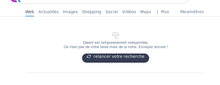 bzion's tweet photo. #qwant est tombé 😔 https://t.co/CQVA9paAGh