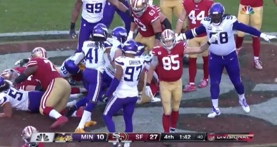 BarstoolBigCat's tweet photo. George Kittle is an honest man https://t.co/0pDcBsBR78