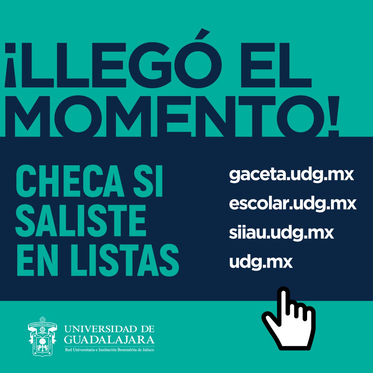 udg_oficial's tweet photo. UdeG  @udg_oficial
¡Terminó la espera! ya puedes consultar el dictamen de admisión a nuestra universidad para el calendario 2020 A en https://t.co/CBA59TCYQk, https://t.co/f6TfiMjsIi, https://t.co/toGBJoMicd y https://t.co/nGKkQipkrQ ¡éxito! https://t.co/forxGddf04