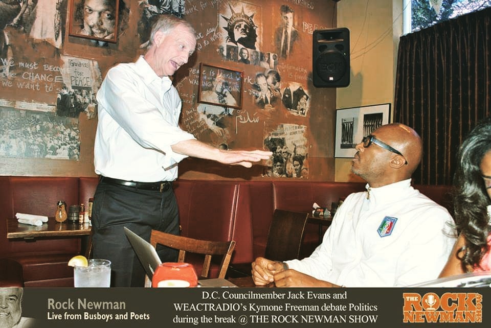 WeActRadio's tweet photo. @PeteTucker @wcp @JeffAndersonDC1 @DistrictDig @aeidinger Debating Jack Evans @ Busboys and Poets after the The Rock Newman Show we told him "you are the best crook on the DC Council" Re: (in his Richard Nixon tone) "I am NOT a Crook, everything I do is LEGAL!" then we said THAT's WHY you the BEST crook! #2013highlights #dosomething https://t.co/oig2iExnZW