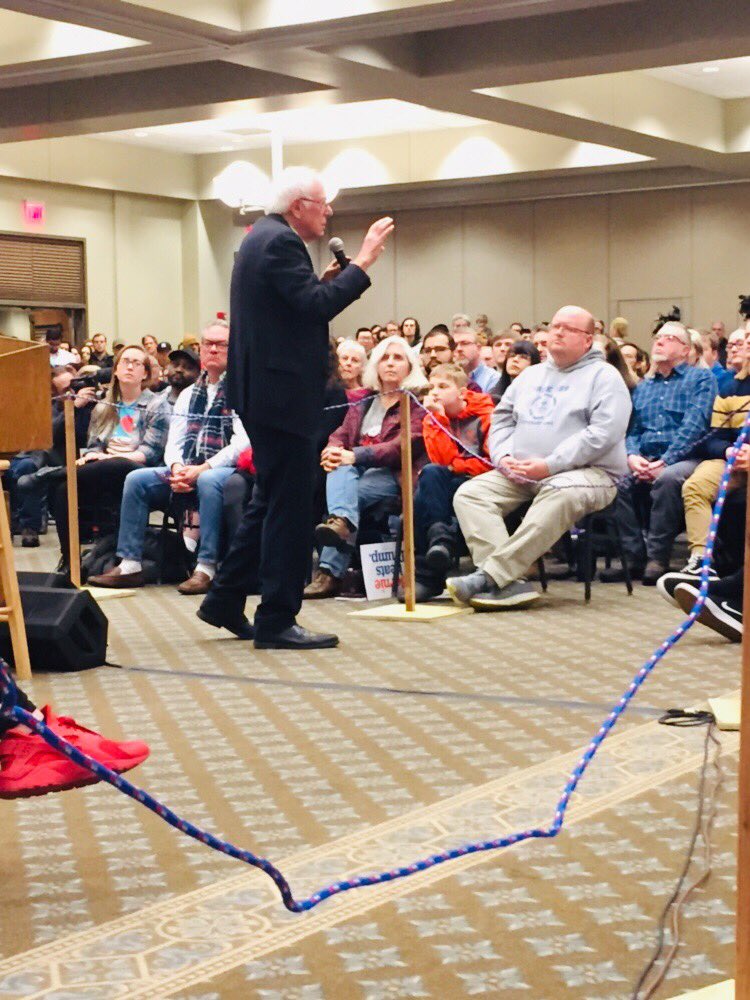 bobbywego's tweet photo. @bernie in #davenport quoting Nelson Mandela: always seems impossible until it’s done. We will get single payer healthcare, free public college, an end to mass incarceration, #CLIMATEJUSTICE, gender equality, racial justice, queer and trans liberation, an end to military madness! https://t.co/dH3Eipmtts