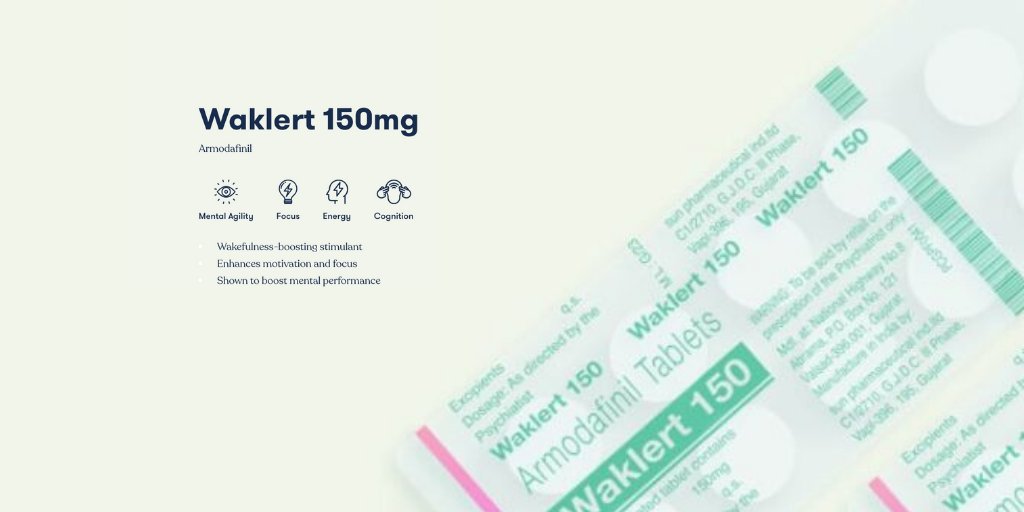 ModafinS's tweet image. Disover #waklert a 150mg Armodafinil medicine for MENTAL AGILITY | FOCUS | ENERGY | View more at modafinstore.com
#Biohacking #Nootropics #Limitless #ModafinStore