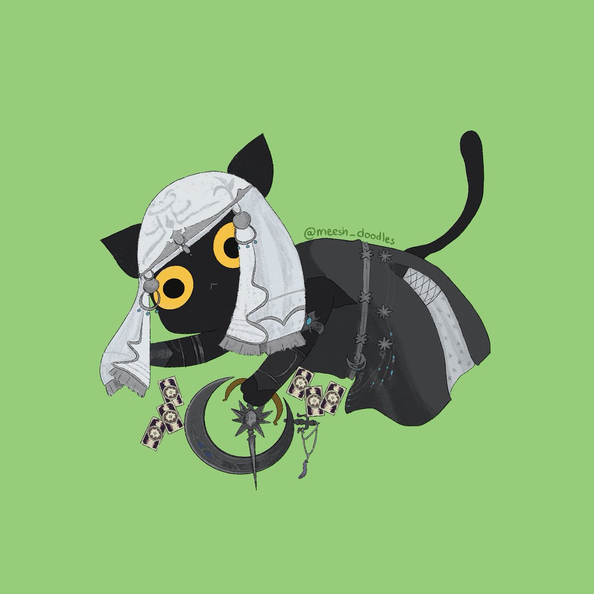 meesh_doodles's tweet photo. My cat as an AST #FFXIV #FFXIVART https://t.co/LfZ2flZeoF