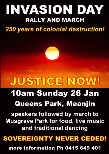 Brisbane Invasion Day poster!!! See you mob on the front line.... @ruby_wharton  @pkmeems @drcbond #AbolishAustraliaDay. #InvasionDay #AlwaysWas #AlwaysWillBe