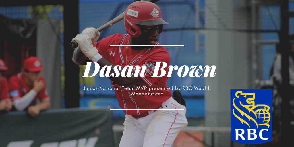 baseballcanada's tweet photo. Congrats to Dasan Brown - 2019 @BaseballCANJNT Most Valuable Player!

🇨🇦⚾️ https://t.co/ltl5k7JnpF