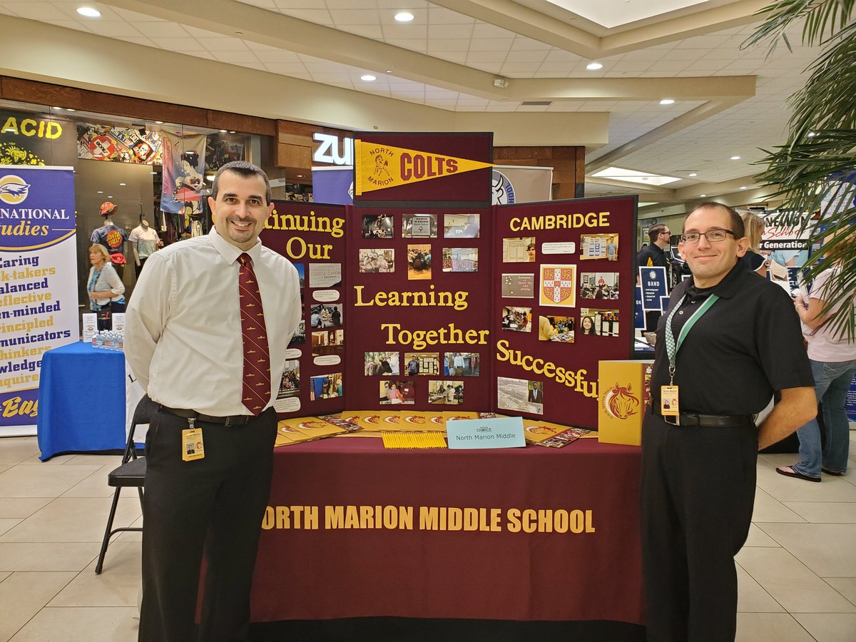 NmmsSteam's tweet photo. We shared info about our STEAM and Cambridge magnet programs at the mall this afternoon.  #nmmssteam #nmmscambridge @NMMScolts @K_Hall_NMMS @drlockleymath #STEAMMagnetProgram https://t.co/H9mh3gX8PS