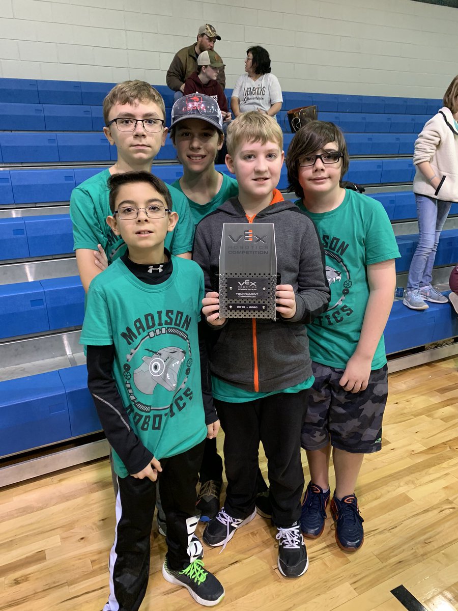 shu_town's tweet photo. My @VEXRobotics teams brought home some metal tonight! Team 77774F: Vexterminators won tourney champs, 77774D: Dominas won a #girlpowered Excellence award! #stemrocks #buildingbots @MMSJaguars #stateherewecome https://t.co/t2gqwOqFKn