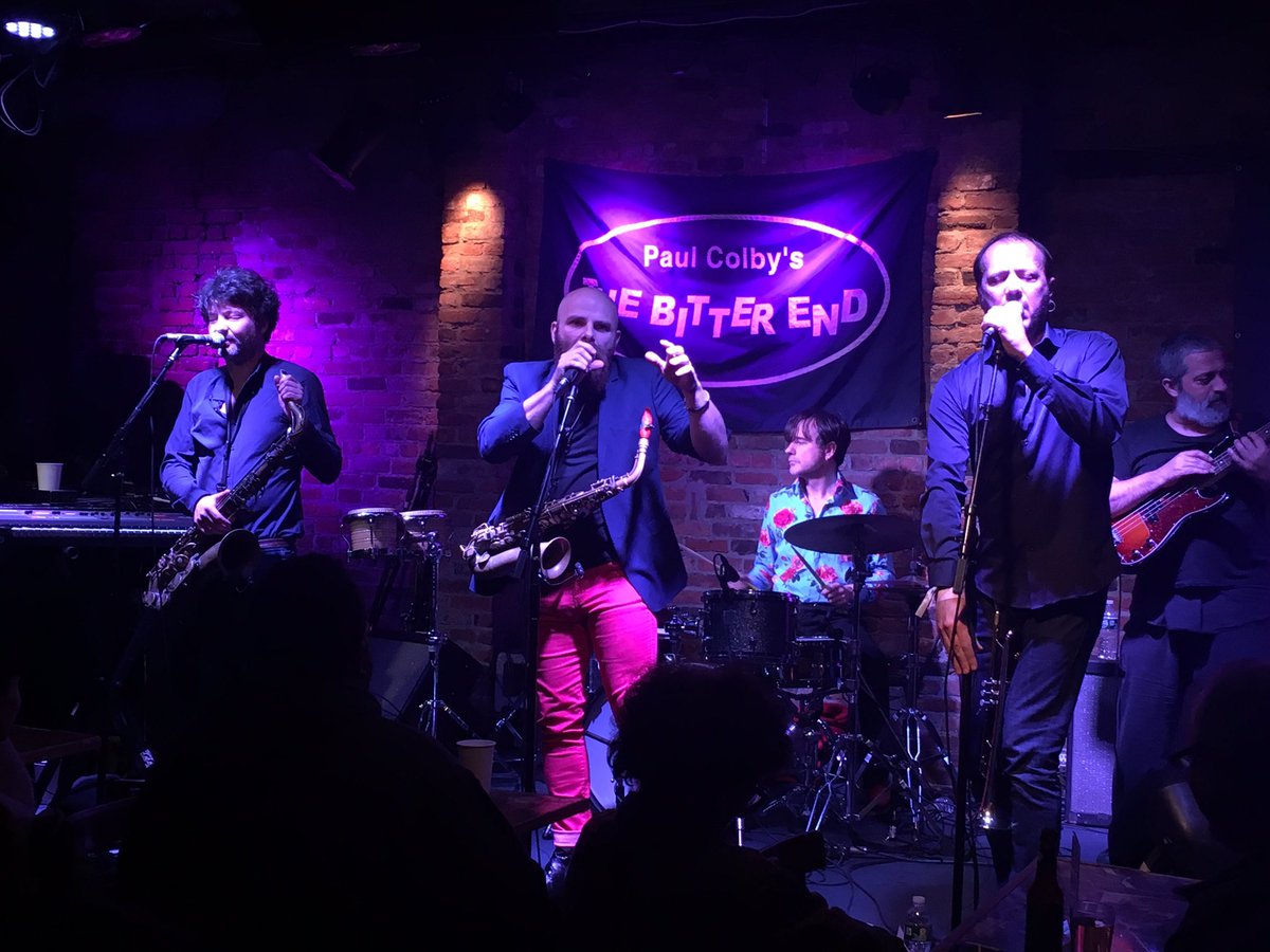 ParisJazzClub's tweet image. ´We travel the space ways for love’ ❤️ 💫🛸 sings the #Supersonic band of saxophonist #ThomasdePourquery on stage at #TheBitterEnd @NYCWJF @MarseilleJazz @FondationBNPP @DuNoseProd