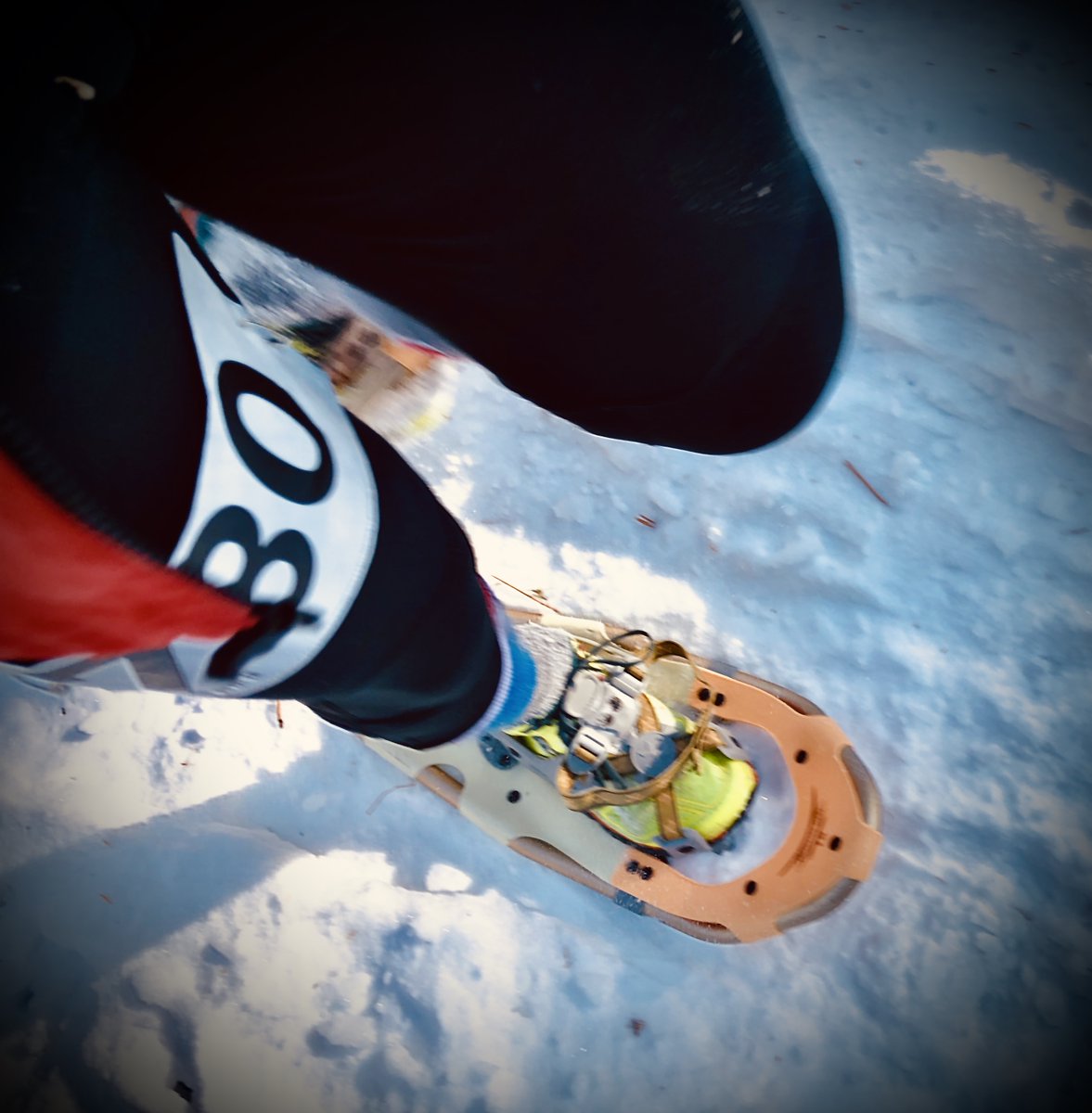 Snowshoe racing (?) at the Santa Fe Snowshoe Classic! #endurancesantafe #snowytrails #snowshoes #brutallyawesome