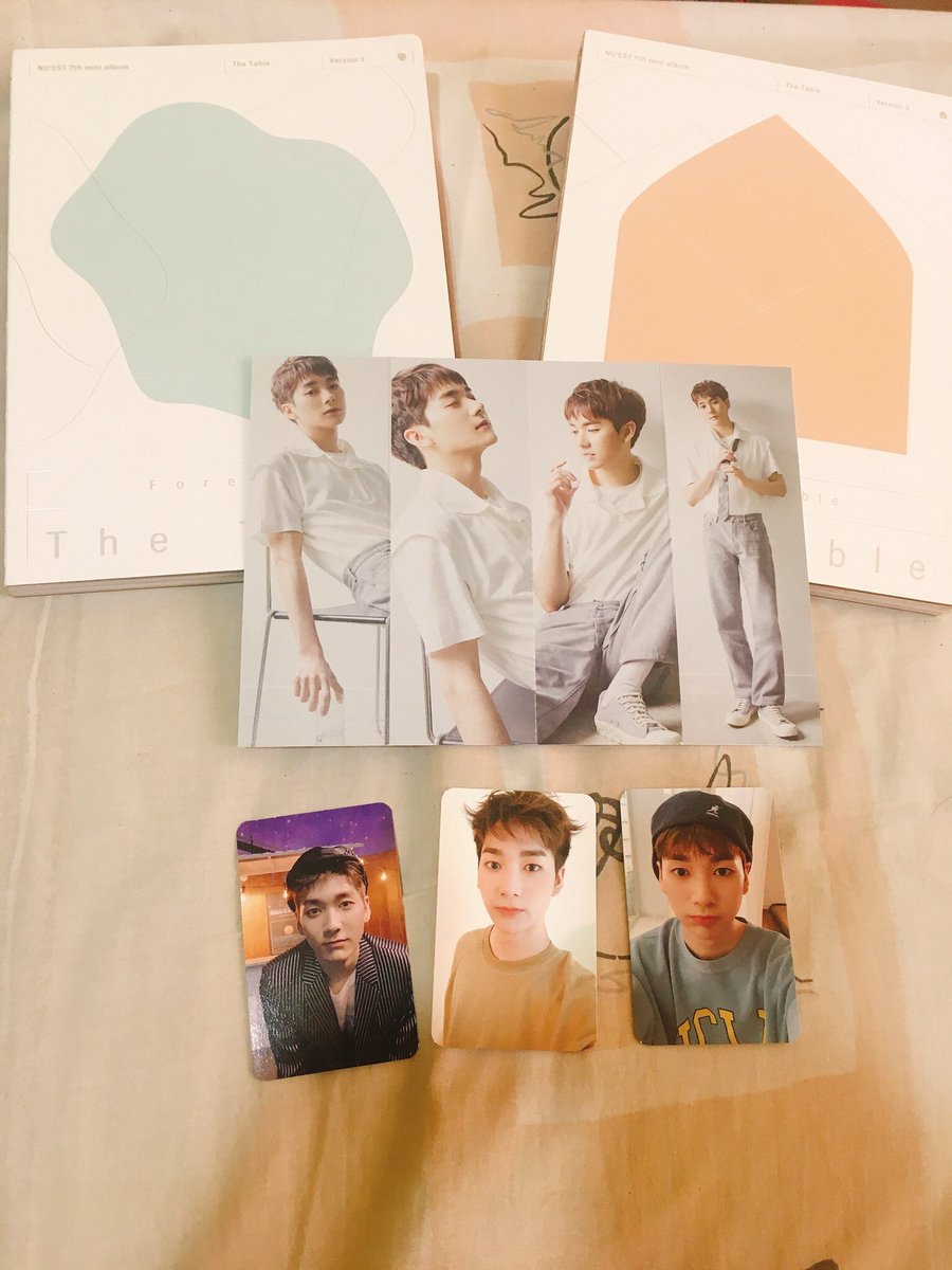 BugiJR1's tweet photo. [WTS Malaysia] The Table Aron Full Set 
Can choose between Ver 1 or Ver 3 
No Poster

Dm me if interested 
#nuest #thetable #aron #nuestinkl #뉴이스트 #aron https://t.co/aHmqti2P36