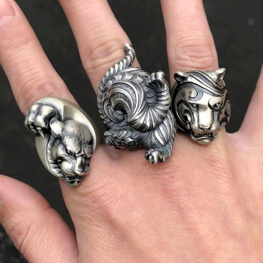 アクセサリー ring Dualflow tiger engrave