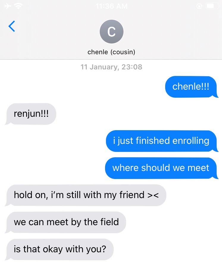 renjun texts chenle!