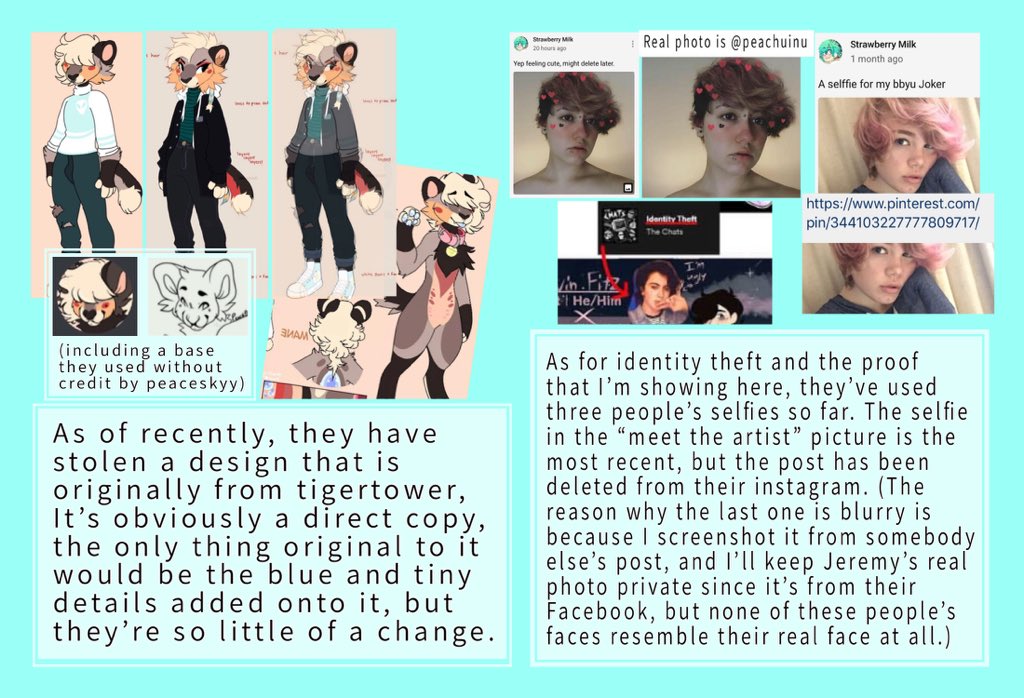 MarshieGoat's tweet photo. Art thief warning I’ve posted on my Instagram, please share or warn others about this user if you can! A thread (1-3)
#myart #myartwork #artthief #arttheft #traced #Warning #warningpost #furry #furryart #oc #ocs #furryfandom #drawing #artist #artistsontwitter #artistontwitter https://t.co/4rAR1qUjLJ