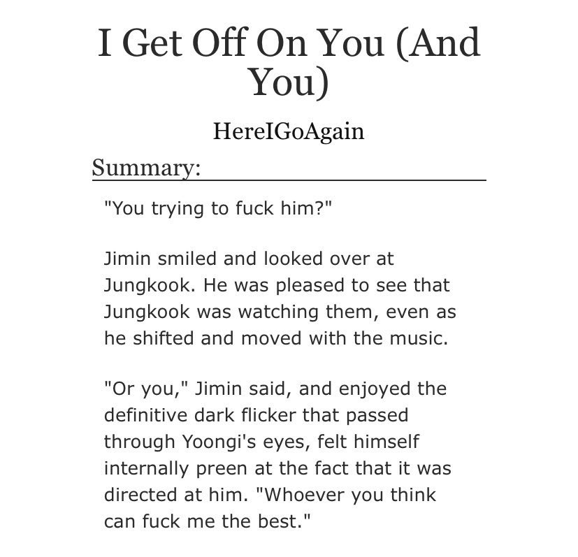  part 1 of Alternat(iv)e Rock Series- yoonminkook - https://archiveofourown.org/works/15077780 