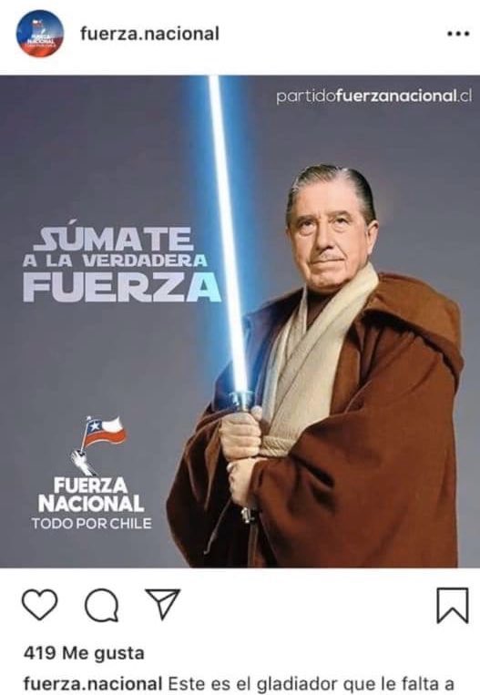 andres20ad's tweet photo. Los monstruos son universales, los reconocen en todos lados. Hitler es un monstruo, Pinochet también. Por eso cuando los fascistas mostraron a Pinochet como un Jedi, Mark Hamill (Luke Skywalker) sintió asco y repulsión. Pinochet pasó a la historia como un criminal aborrecido. https://t.co/WPgFHftWqp