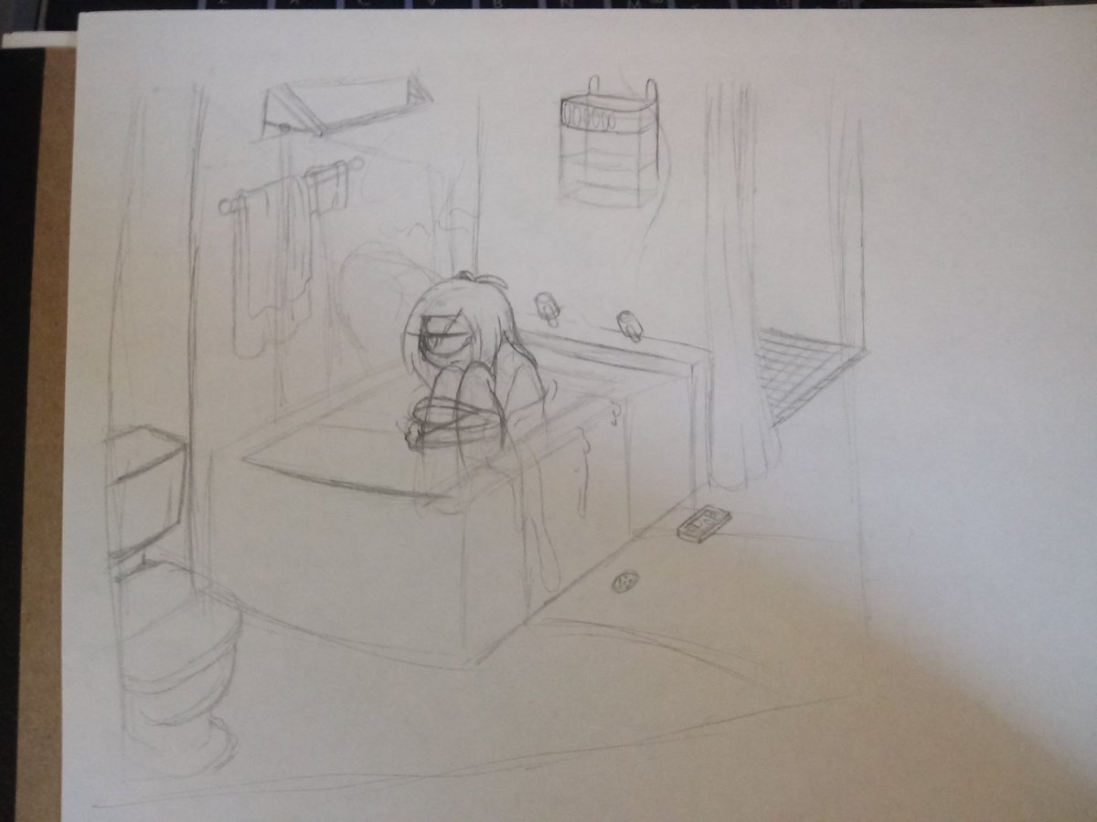 Mooshi_Muffin's tweet photo. Something is making Uno sad. Looks like she's trying to wash the pain away. #ProjectSugar #sketch #monster #monstergirl #cyclops #cyclopsgirl #bath #depression #sadart #freckles #bathtub #bathroom #interiordesign #originalcharacter #oc https://t.co/goGqypYtwH