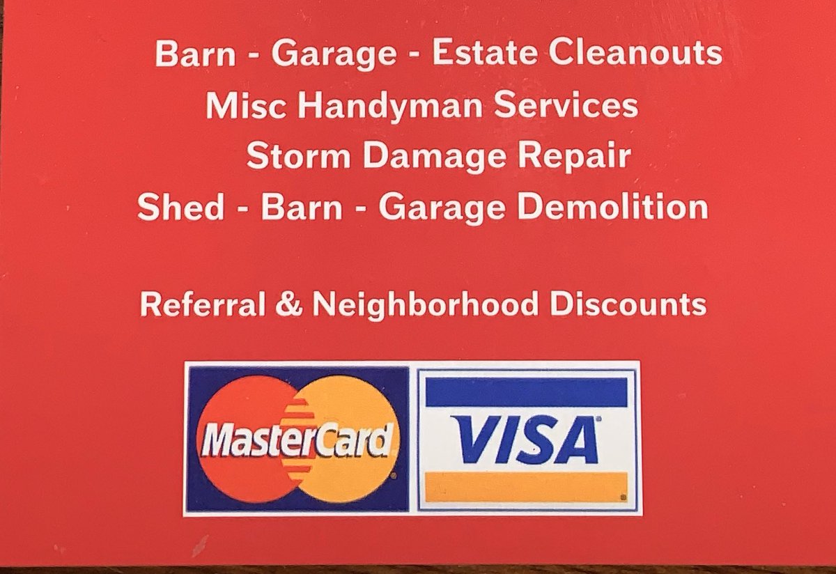 Heatherly_Jim's tweet image. Hope everyone is safe! Call if you need storm damage or cleanup tomorrow or next week. We work with your insurance company to help the process go more smooth for you. We accept MasterCard and Visa through our invoicing system as well.