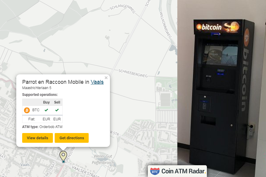 CoinATMRadar's tweet photo. Find this new installed #OrderbobATM #bitcoin machine at Parrot en Raccoon Mobile in #Vaals π³π±. Operated by #KasaSystemsLtd. Supported coins: #BTC https://t.co/lXWEXgZVKE https://t.co/aqkPTCnWSA