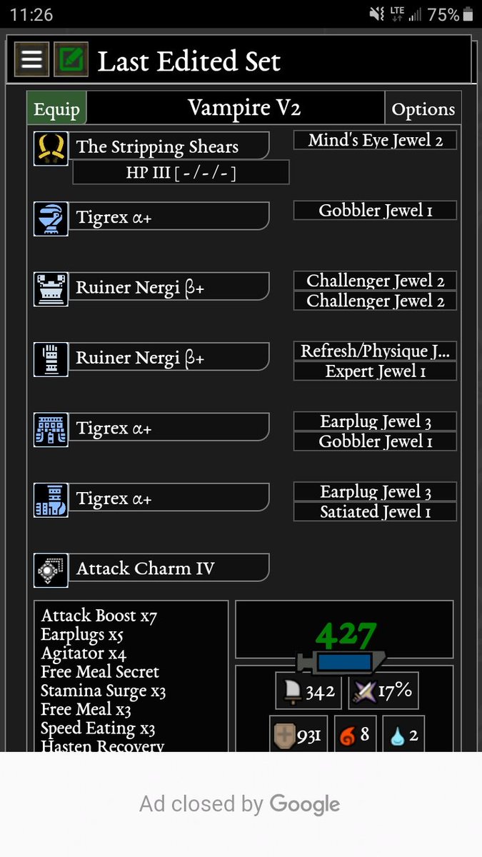 ShieldsmeisterD's tweet photo. Here's a #CustomBuild I just worked on for #MHWIceborne I call it #VampireV2 it helps in all aspects of healing. #GamerOverdrive #shieldsmeister #dwosquad https://t.co/pdIDeAYJB8