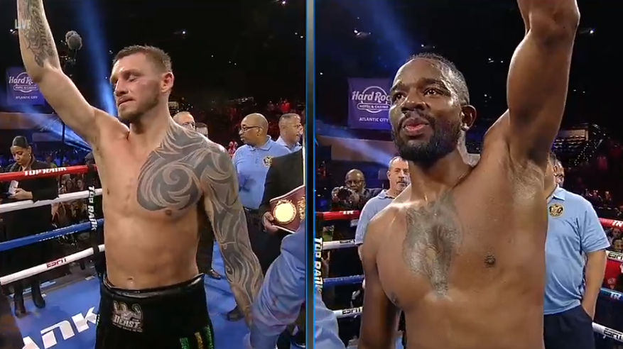 garnekmedia's tweet photo. SPLIT... WHAT?! Joe destroyed him. #HartSmithJr #boxing https://t.co/l27WDiNNcK