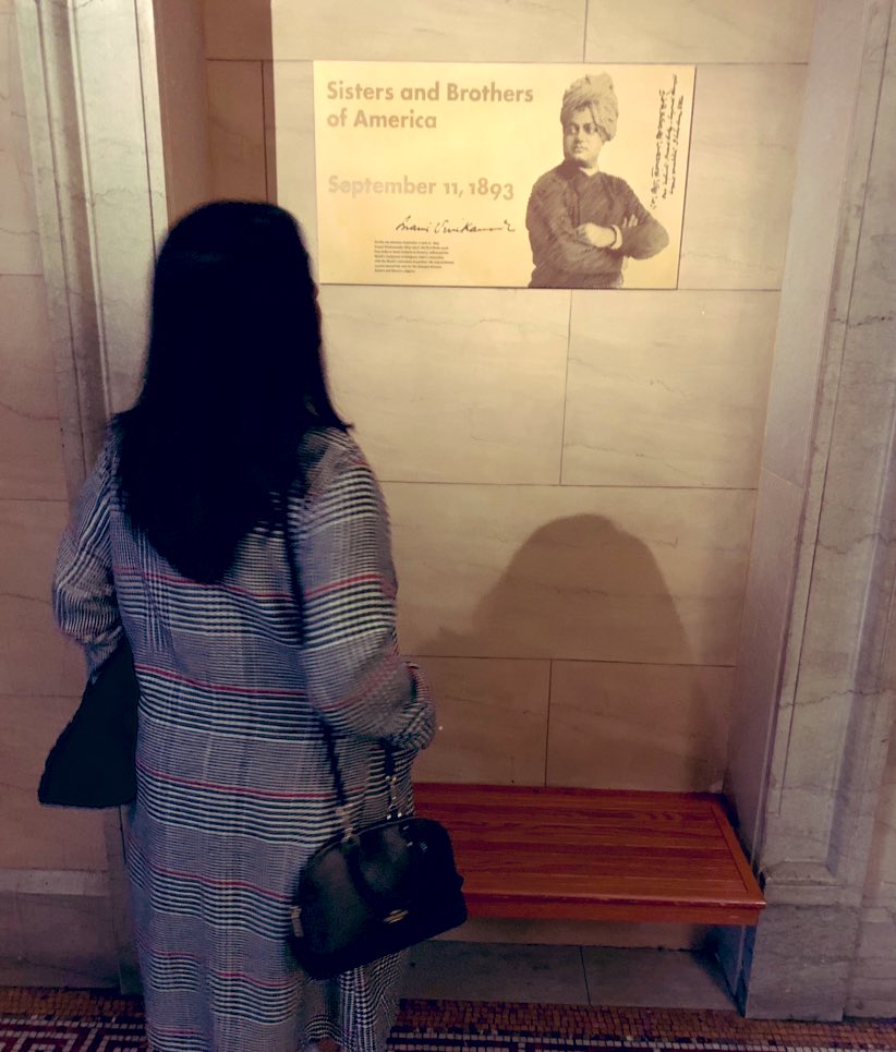 soniyatomar05's tweet photo. At Fullerton hall in Chicago.                 This is the place where Swami Vivekananda Gave his groundbreaking speech to the 1893 World’s Parliament of Religions.Tribute to Swamiji. #NationalYouthDay #fullertonhall #artinstitueofchicago #SwamiVivekananda https://t.co/BvyNIQ6Dm6