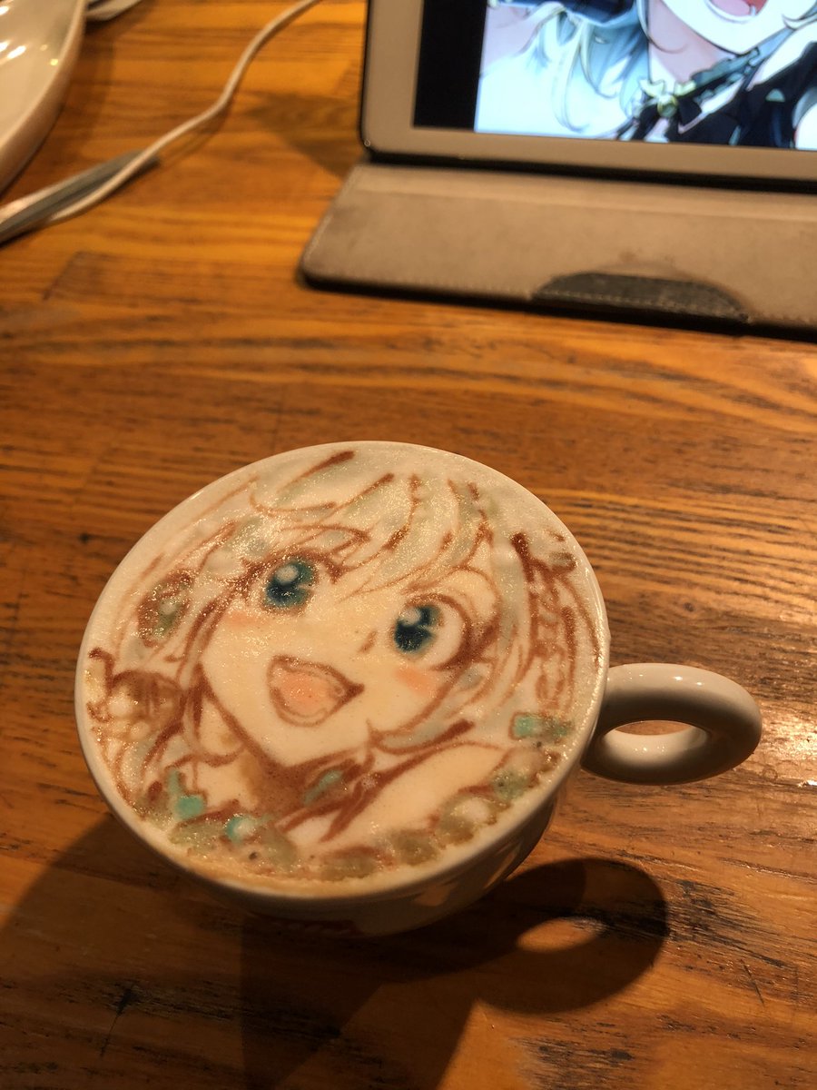 Rewrite39Key's tweet image. YuNiちゃんに見て欲しい！
ベルコルノさんのラテアートやっぱり最高です。
これからアイコンはこれです！
#ゆにメロ
#ゆにアート
#ゆにチル