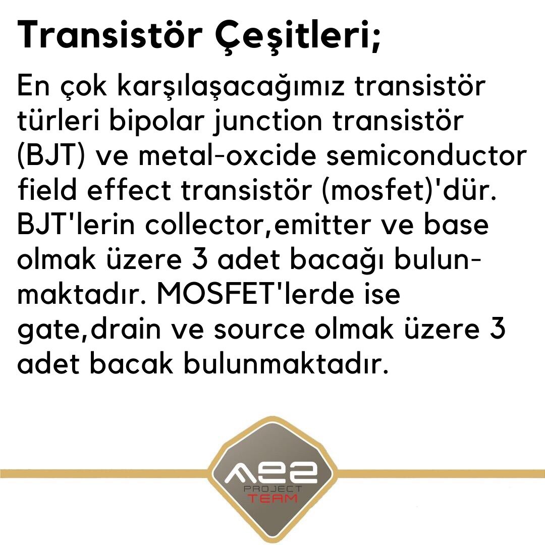 ae2project's tweet photo. Bu hafta Bilgi Pazarı’nda Transistörleri işledik ✨
#ae2project #ae2 #bilgipazari #renewable #picoftheday #bestoftheday #photo #best #happy #instago #like #energy #battery #college #future #cars #transistor https://t.co/aAlT4pwMff
