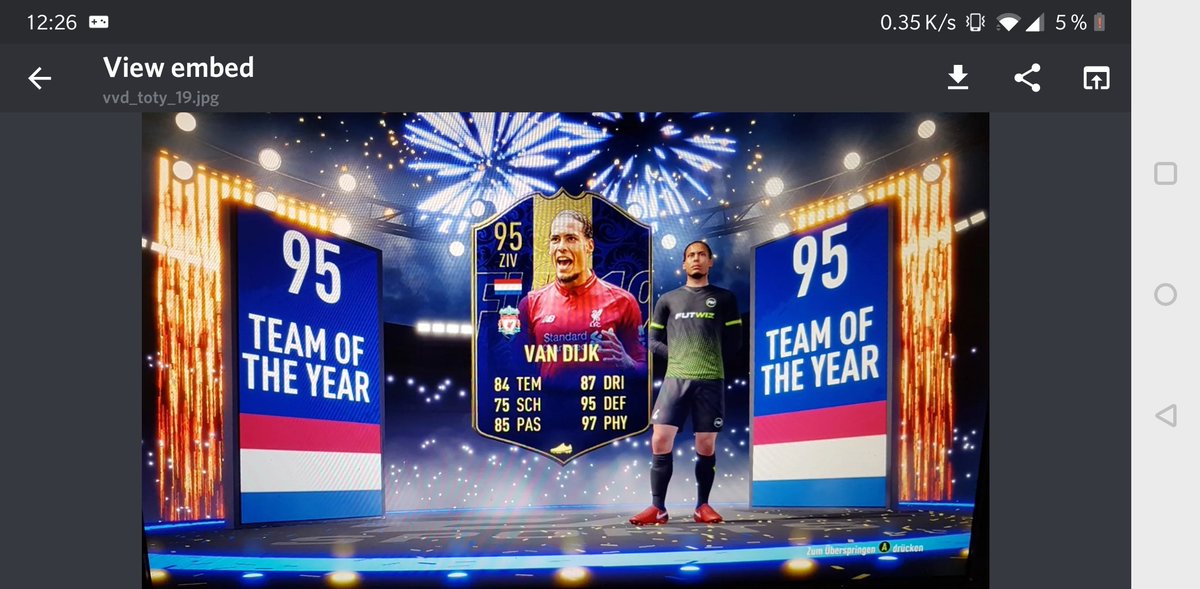 Two Years in a row <a href="/VirgilvDijk/">Virgil van Dijk</a> TOTY love this beatiful <a href="/FUTWIZ/">𝙁𝙐𝙏𝙒𝙄𝙕</a> Kit . Thank you ♥️