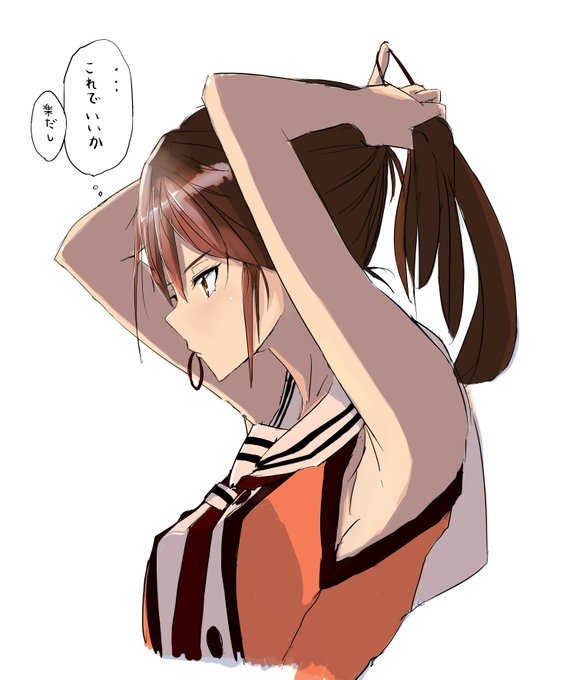 髪が伸びてポニーテールにした川内さん.そーゆとこやぞ 