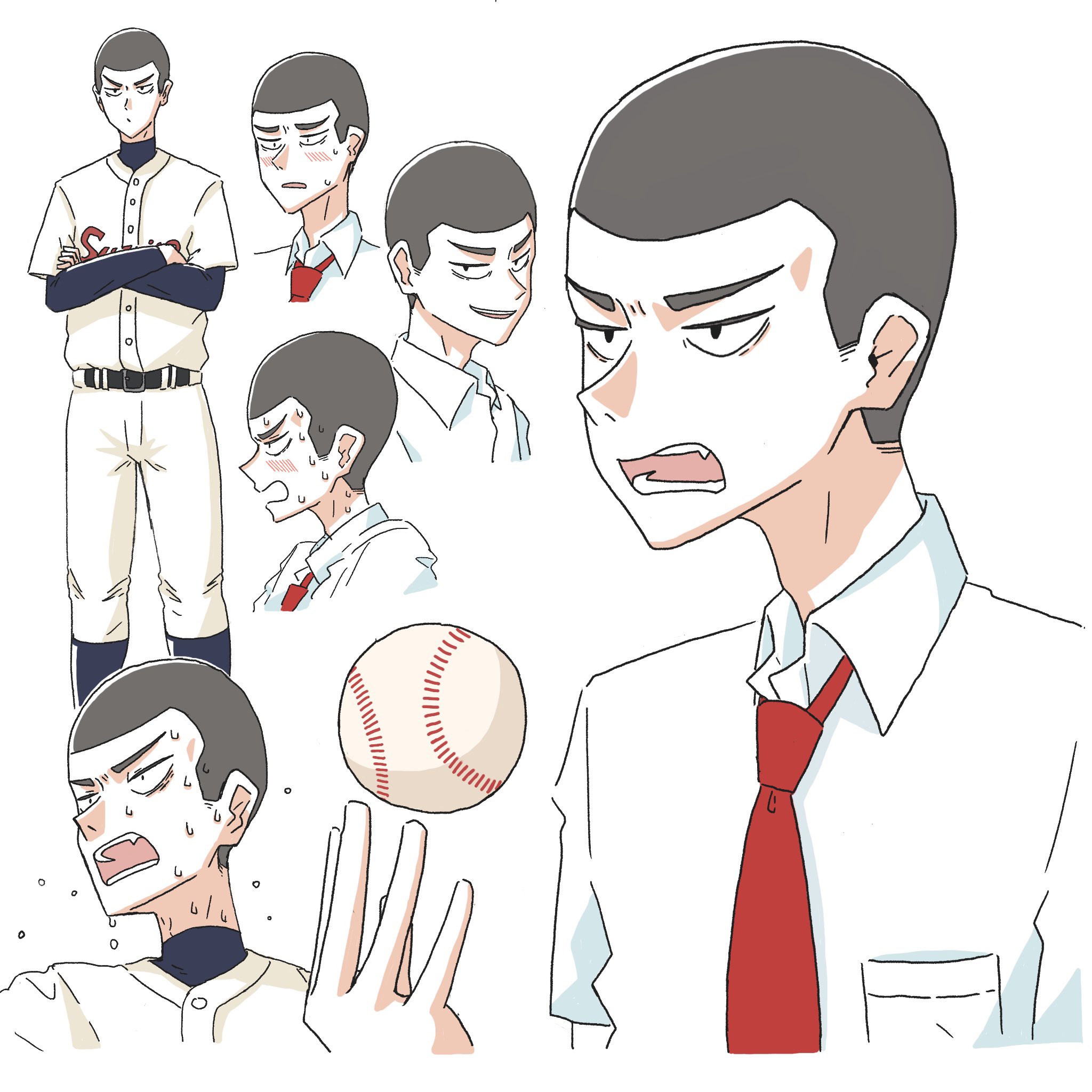 夜島ケロ 新作mvイラスト No Twitter 野球に燃える熱血高校生男子 その厳格さから 鬼坊主 というあだ名で恐れられているが愛しの彼女の前ではツンデレしちゃう可愛いやつ 絵描きさんと繋がりたい イラスト T Co Fldunee55n Twitter