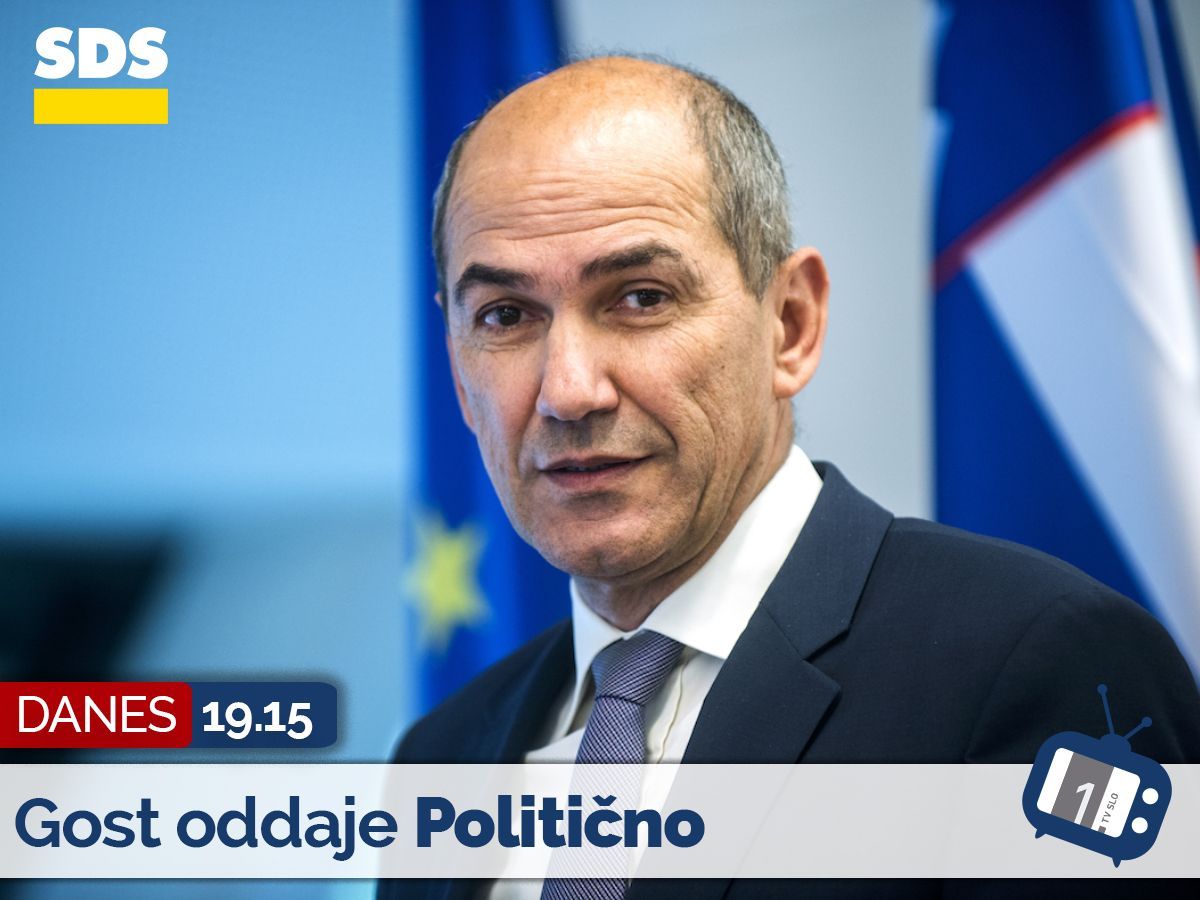 strankaSDS's tweet photo. [NE SPREGLEJTE] @JJansaSDS bo nocoj ob 19.15 gost oddaje Politično s Tanjo Gobec na TV Slovenija 1. V oddaji bo govora o #ZunanjaPolitika #Irak #Iran #Arbitraza #Aktualno #KNOVS. Vljudno vabljeni k ogledu! https://t.co/oa9N6K46jB