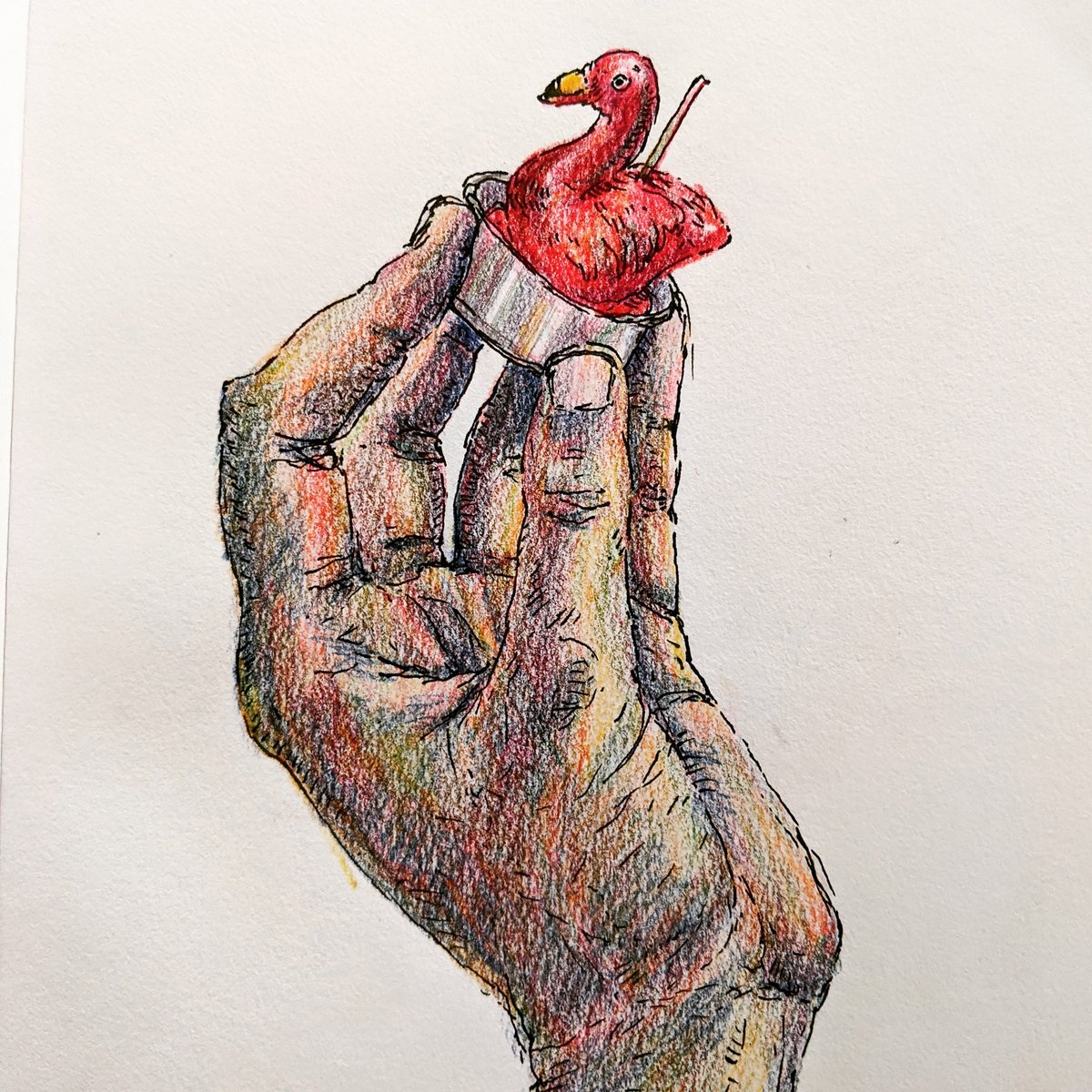 Day 7: flamingo candle
🦩
Flamingos are probably my favourite birds. Have you ever seen how they fly?  #drawingaday2020 #drawdrawdraw #drawnfromlife #flamingo #candle #eskom #pink #favouritebird #flamingos #pencilcrayon