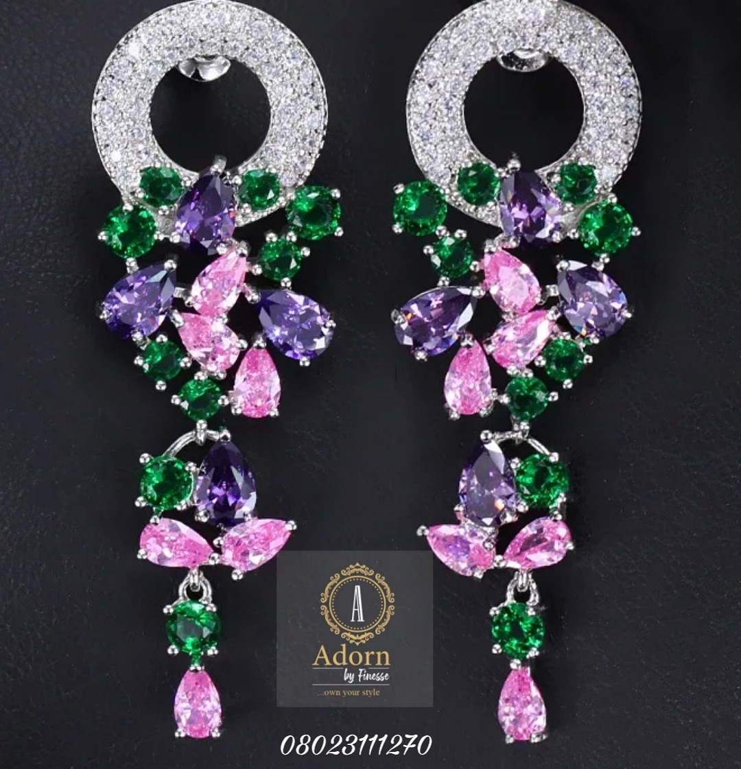 Make a statement! Get #adorned with this beautiful #Earings with Cubic Zircon stones👍 
🙏DM for price.  
👉 wa.me/2348023111270 
Available for immediate delivery.
#WhatsApp
#jewelry
#jewelryaddicts
#owambe
#owambenaija
#jewelrylover
#zirconia
#jewelrylovers
#zircon
