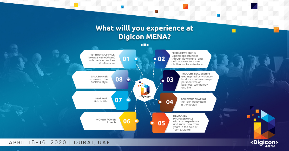 DigiconMena's tweet photo. Here is what you wouldn't want to miss! 
For more details, visit https://t.co/EPVThF26nL

Don't miss out on important updates; please follow us on:
https://t.co/aM5Kx8bLqs
https://t.co/PIcUkQXQOc
https://t.co/boVK7TpKcV

#digiconmena2020 #digicon #mena #uae #dubai #conference2020 https://t.co/JisSuW3kvr