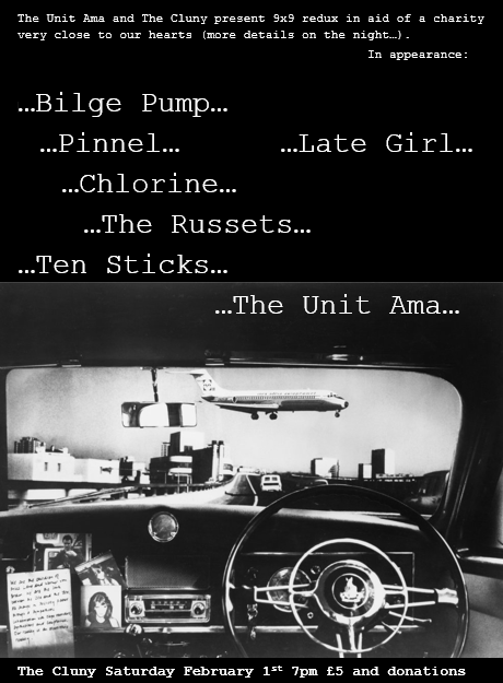 joeposset's tweet photo. What?  That's Bilge Pump, Unit Ama, Pinnel, Late Girl, Ten Sticks, Chlorine &amp; The Russets on the 1st Feb @ The Cluny. 
Wowzer, that's damn fine jam eh? 
@HorseLoom @MightyBilgePump @Grassiman @pinnel_lbd https://t.co/ybET5KSX1c