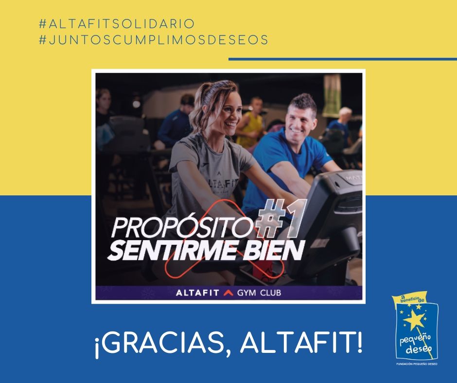 fpdeseo's tweet photo. ¡Muchas gracias, @altafit por pensar en nosotros estas Navidades con vuestras #clasessolidarias👐! Gracias a vuestra colaboración podremos seguir #cumpliendodeseos de los niños que más lo necesitan🌟
#juntoscumplimosdeseos💫 https://t.co/sgteK98Z80