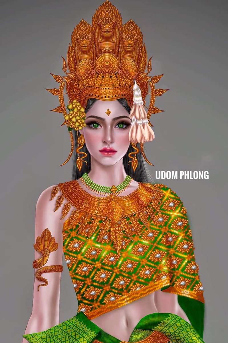 KhmerConscience's tweet photo. Queen #Soma - Queen of #Cambodia or #Funan who reigned during 40-50 AD. In 50 AD she married with King #Kaundinya from India and gave him her reign. In Khmer belief system she has been believed as "Naga" (daughter of Naga king) or "Avatar of Naga" and called "#MotherNaga". 🇰🇭 https://t.co/NZhMVw9YVL