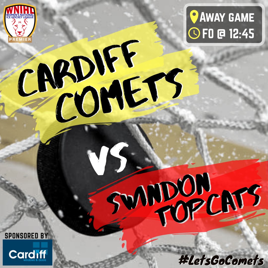 CardiffComets's tweet photo. ☄️🏒 GAME DAY!! 🏒☄️

Today we face off against @TopcatsSwindon for our 1st game of  2️⃣0️⃣2️⃣0️⃣

Cardiff ☄ vs Swindon 🐯
🏟 The Link Centre, Swindon
⏰ 12:45 pm
🎟 Free Entry

Thanks to our Game Day Sponsors @Cardiff_Windows 🏠

#LetsGoComets #WNIHL #ThisGirlCan https://t.co/Etu5oWcpK3
