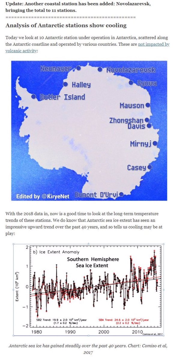 TegoArcanaDei's tweet photo. @latimeralder @jallisonjones Results are in for 2018, from ten monitoring stations around Antartica, show cooling not #localwarming https://t.co/tJ8En3oDdi